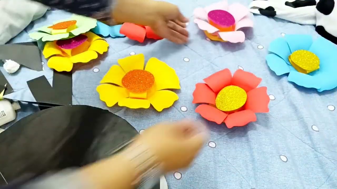 #66  Paper flower making l Hangings Big Flower #proudpinoy #tutorial #craft #batangas