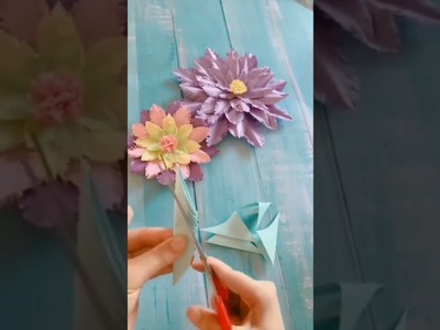 Amazing flower making idea #origami #paper flower #paper craft #craft #easy #homedecor