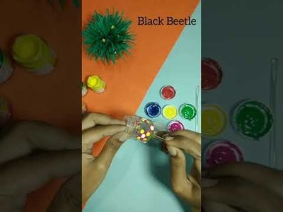 Beautiful Candle Light!! ????️ Craft ✌️ Making With Using Of Waste Paint Bottle #shorts #black_beetle