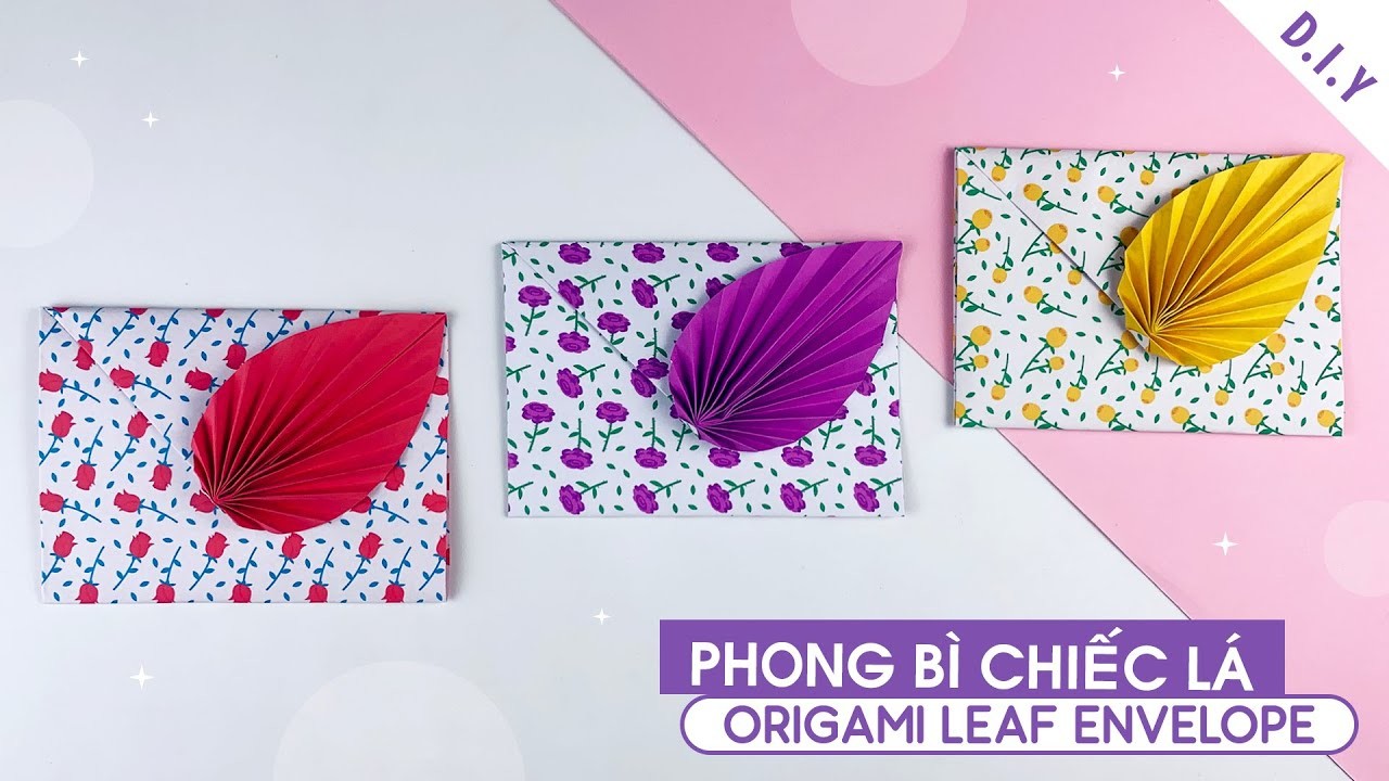 Cách xếp Phong Bì hình chiếc Lá bằng giấy A4 cực dễ. Origami Leaf Envelope. SamSam Arts & Crafts