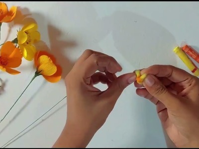 Cosmos bipinnatus artificial flower making | DIY | Art and craft | Home décor | crepe paper flower