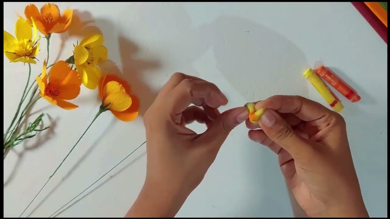 Cosmos bipinnatus artificial flower making | DIY | Art and craft | Home décor | crepe paper flower