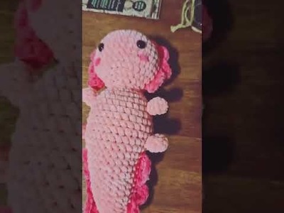 Crochet axolotl! isn't it just the cutest! pattern by moroshky #fyp #crochet #axolotl. 
