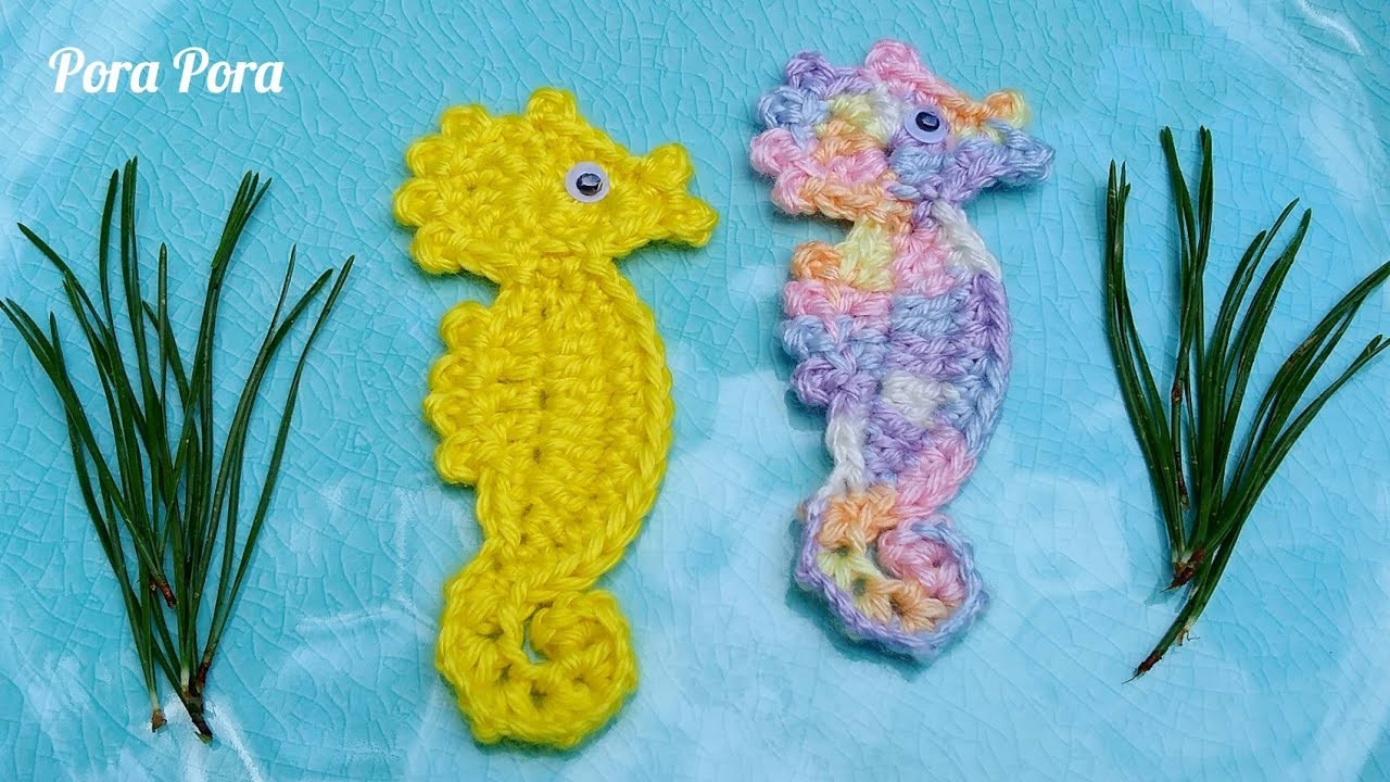 Crochet Seahorse Applique Tutorial I Crochet Sea Animal Applique I Pora Pora Crochet