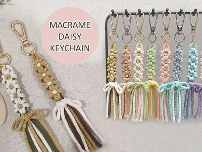 DIY Tutorial l How To Make Macrame Daisy Flower Keychain? l Easy Step by Step. Paso a paso