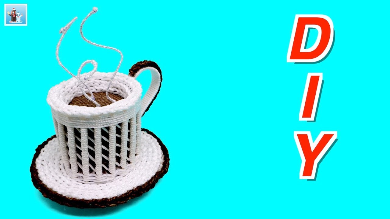DIY weaving cup of coffee from jute rope | very easy handicraft