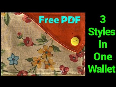 How To Make 2 Tone - 3 Ways Origami Fabric Wallet.Unusual Way To Make A Wallet Easy Sewing Tutorial