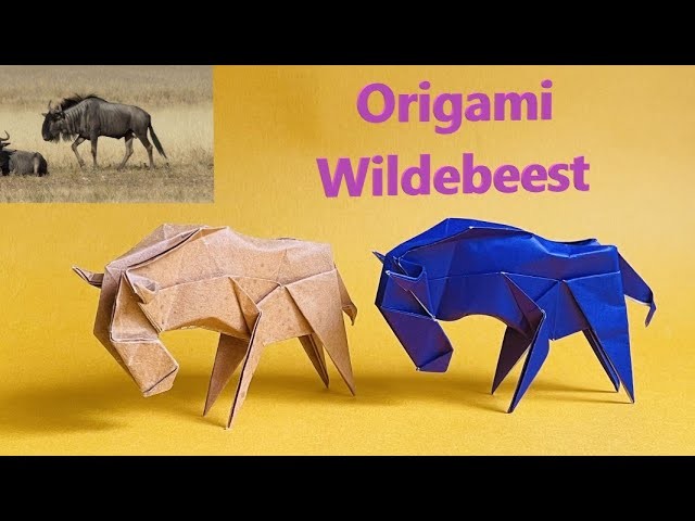 How to make an Origami Wildebeest, step by step tutorial