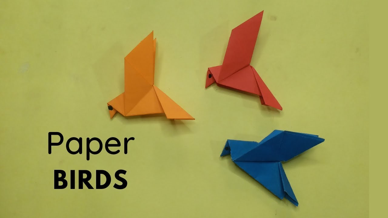 How to make birds with origami paper at home | paper birds making step by step