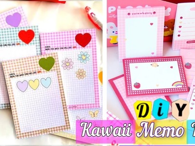How to make Kawaii Color Grid Love Memo Pad _ DIY cute memo pad _ Paper craft _ diy Journal ideas