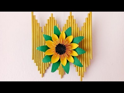 How to make origami flower wall hanging || paper craft