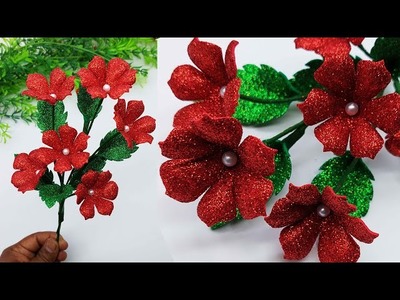 Incredible Foamy | Room Decoration Ideas With Foam Flower | Flower Making By Origami Art & Crafts