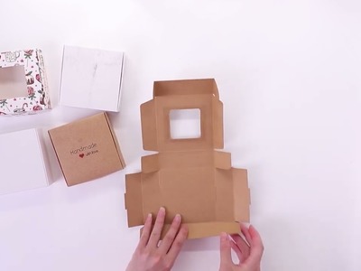 LBSISI LIFE Kraft folding box，christmas hand made DIY cake box