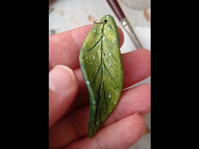 Leaf #Necklace ???? #Subscribe ❤️ #diy #ceramic #handmade #shorts #design #resin #pendant #clay