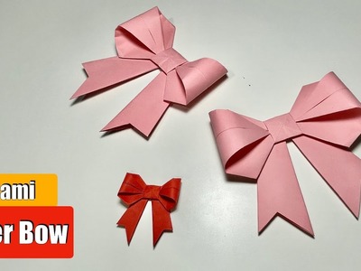Origami - How to fold a paper Bow. Ideas for decor. Origami bow for gift box decoration