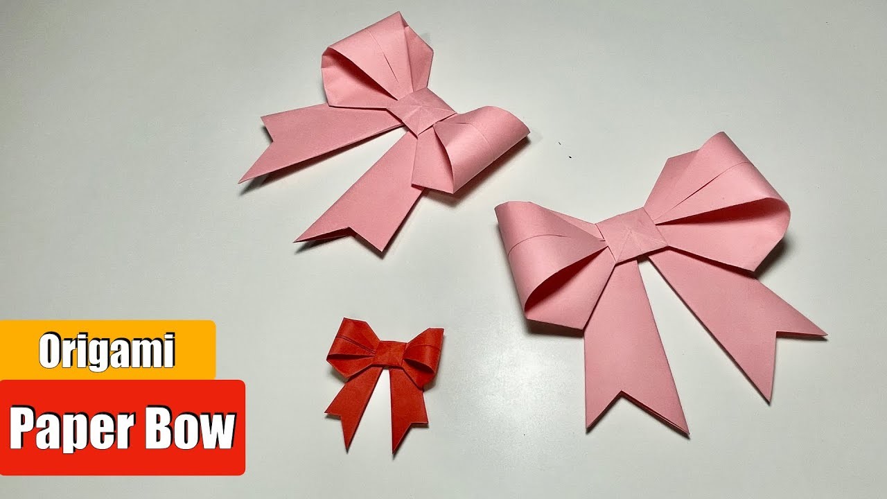 Origami - How to fold a paper Bow. Ideas for decor. Origami bow for gift box decoration