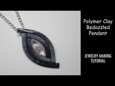 Polymer Clay Bedazzled Pendant - Jewelry Making Tutorial - How To Make Jewelry