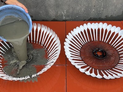 Reuse Idea Plastic Spoons And Forks - DIY Coffee Table And lamp, Flower Pots At Home