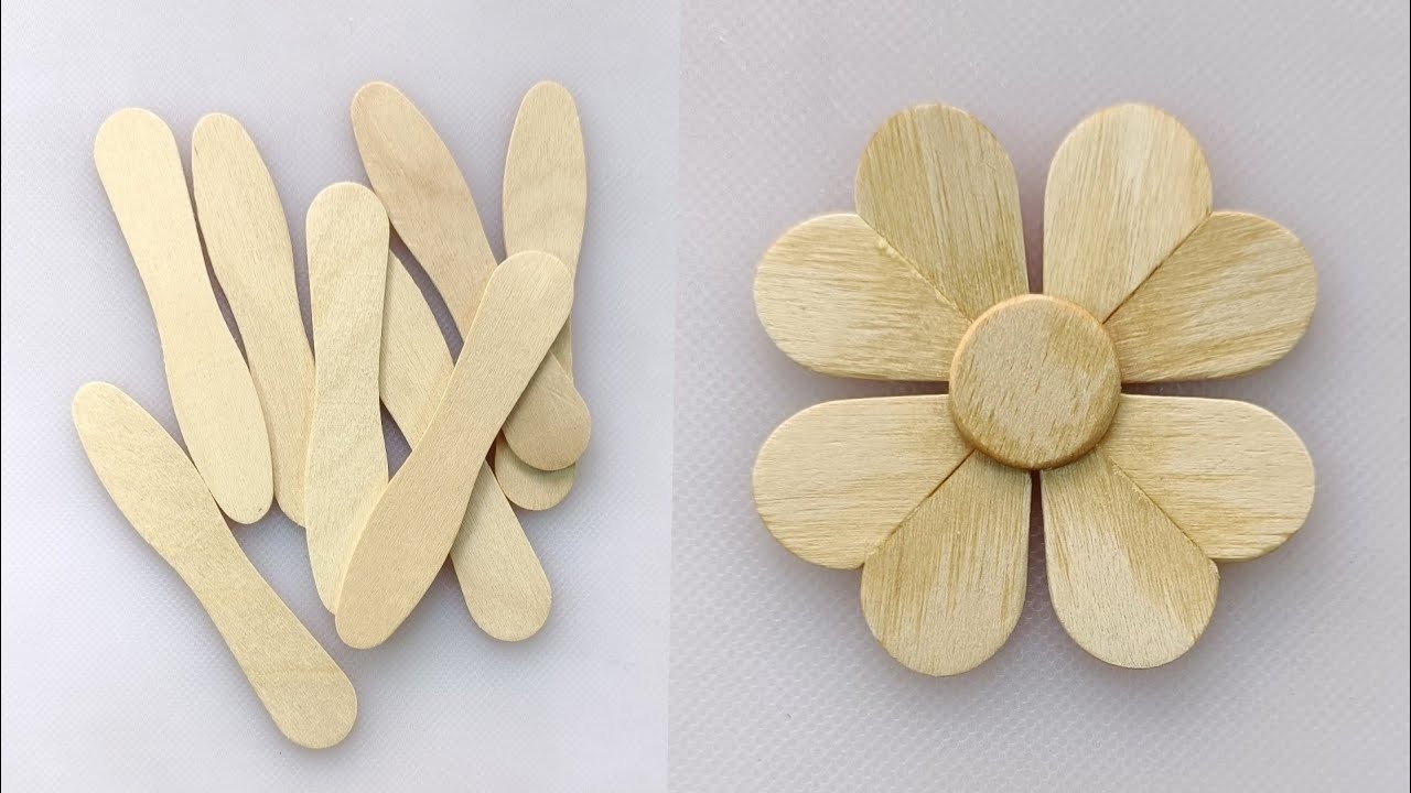 Beautiful Flower making with Wooden Spoons | Ice Cream spoon DIY Flower | Easy wooden flower Craft