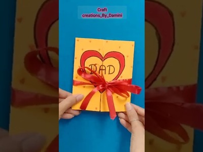 Best Out Of Waste. Invitation card craft idea.Father's day Heart card #shorts