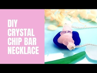 DIY crystal chip bar necklace- Gemstone wire necklace-Wire Jewelry-Easy Beaded necklace Tutorial