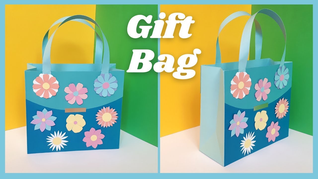 DIY PAPER GIFT BAG FOR BIRTHDAY, MOTHER’S DAY. PAPER PURSE GIFT BAG TUTORIAL