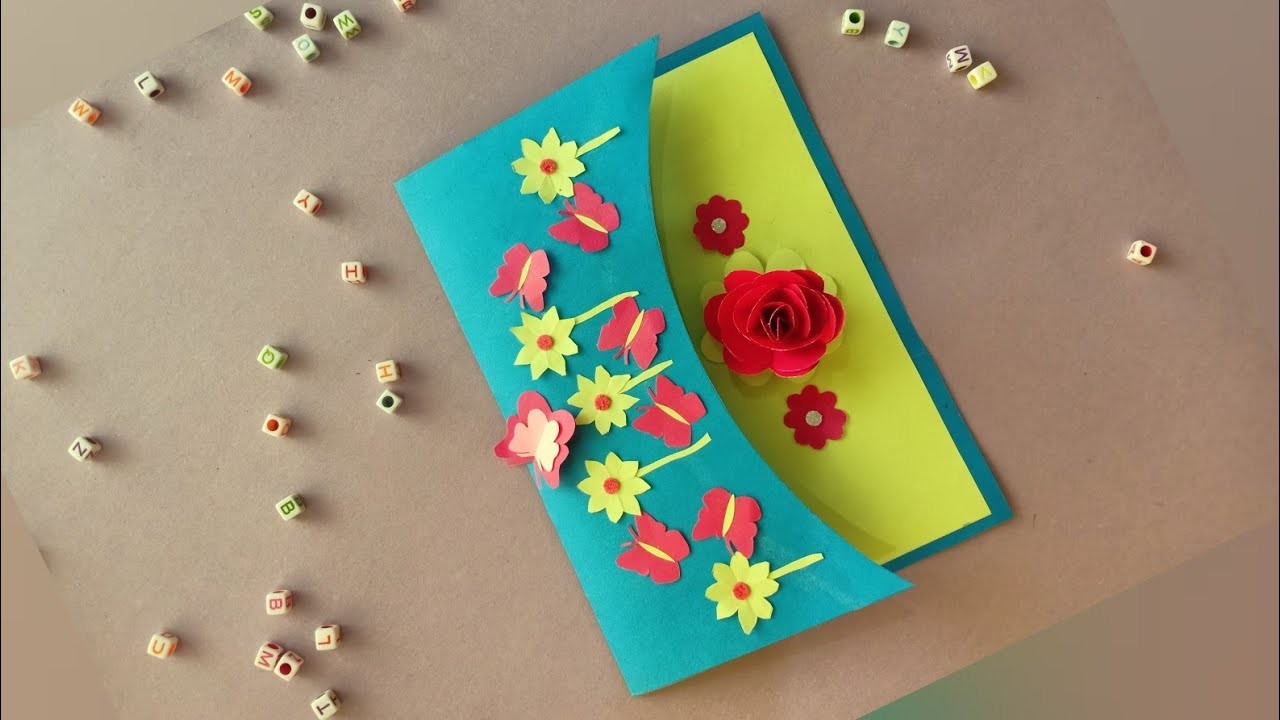 Handmade Beautiful Cute Very Easy Flower Card Birthday Cards Card For