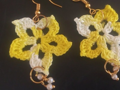 How to Crochet Flower Earrings | East step by step tutorial | @Made by Yuma