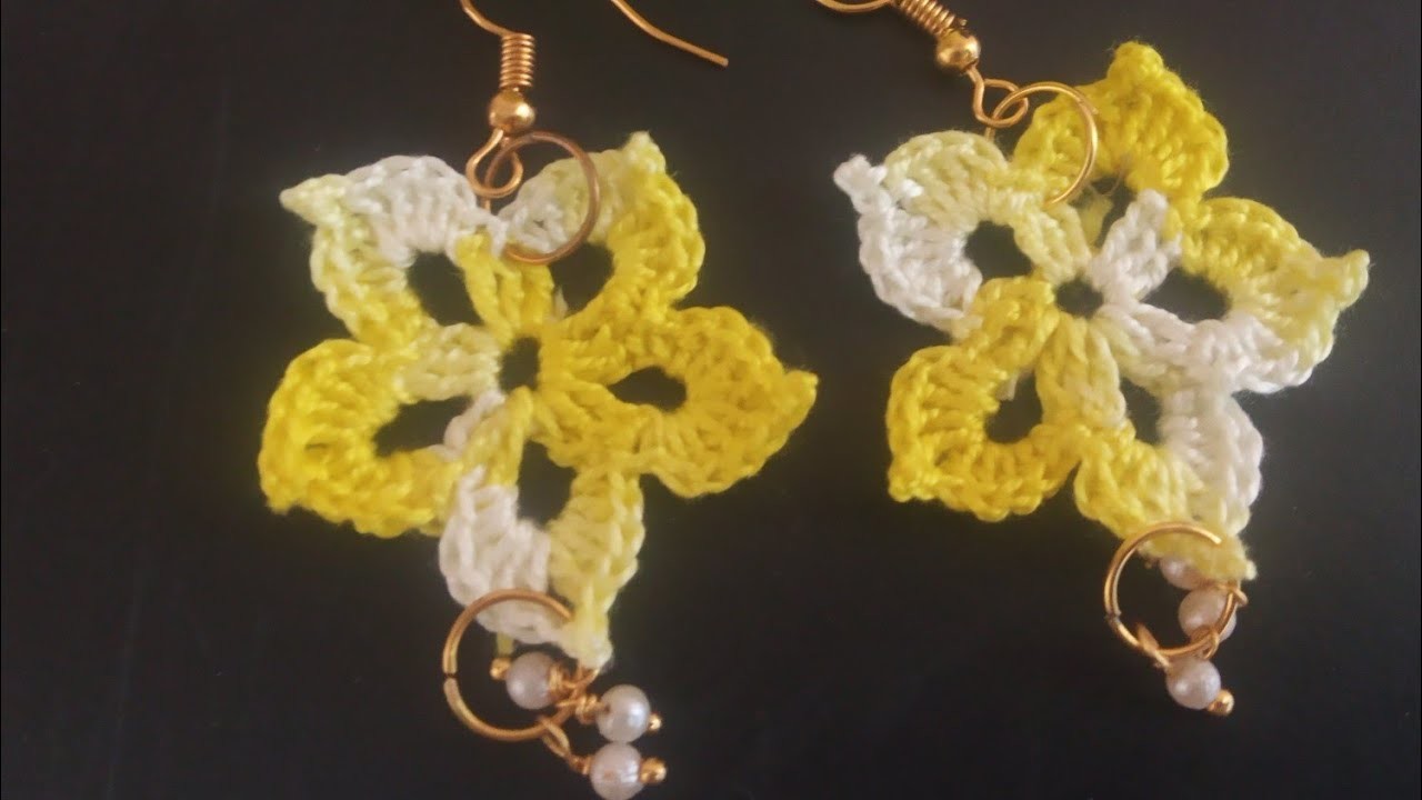 How to Crochet Flower Earrings | East step by step tutorial | @Made by Yuma