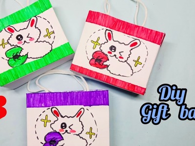 How to make cute gift bag at home. diy gift bag. paper bag. paper craft. diy mini bag. #shorts