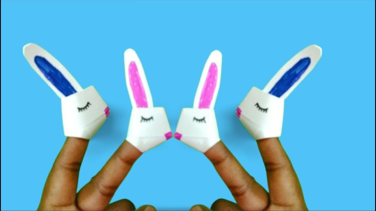 How to make finger rabbit paper puppet | DIY Bunny finger puppet | Origami bunny finger puppet