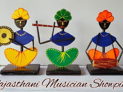 Rajasthani musician Showpiece|| DIY Room Decor Showpiece || Amazing Craft Idea