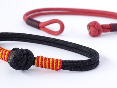 2 Color Common Whipping Knot Paracord Bracelet - Make a Simple Knot and Loop Bracelet - Macrame
