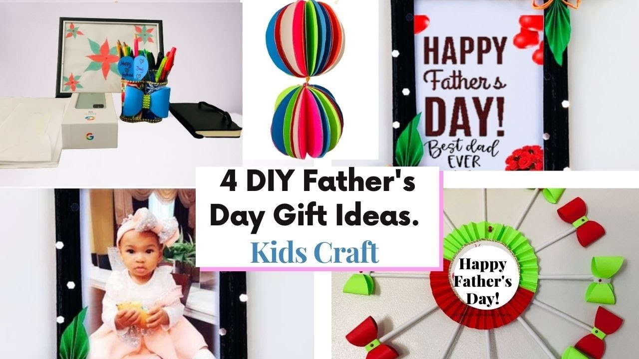 4 Easy DIY Father's Day Gift Ideas. Craft for kids.
