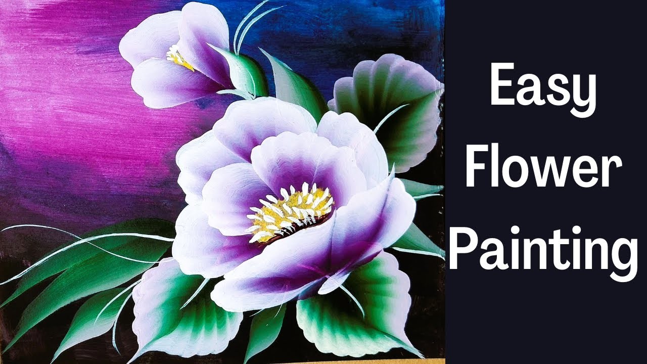 Acrylic Flower Painting - Step by Step