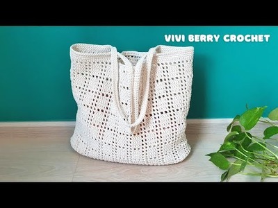 ????Amazing DIY Crochet Bag | Crochet Tote Bag | How to Crochet a Bag Step by Step | ViVi Berry Crochet
