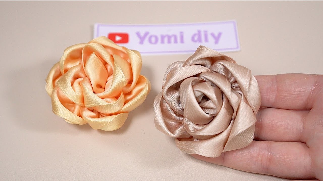 Amazing Ribbon Rose Flower Work - Hand Embroidery Flowers Design - Sewing Hacks - Easy Flower #60