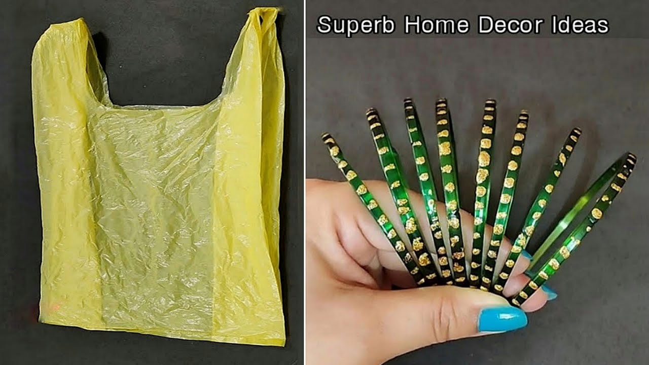 Beautiful Home Decor Ideas using Waste Plastic bag and Old Bangles - Best out of waste - DIY Crafts