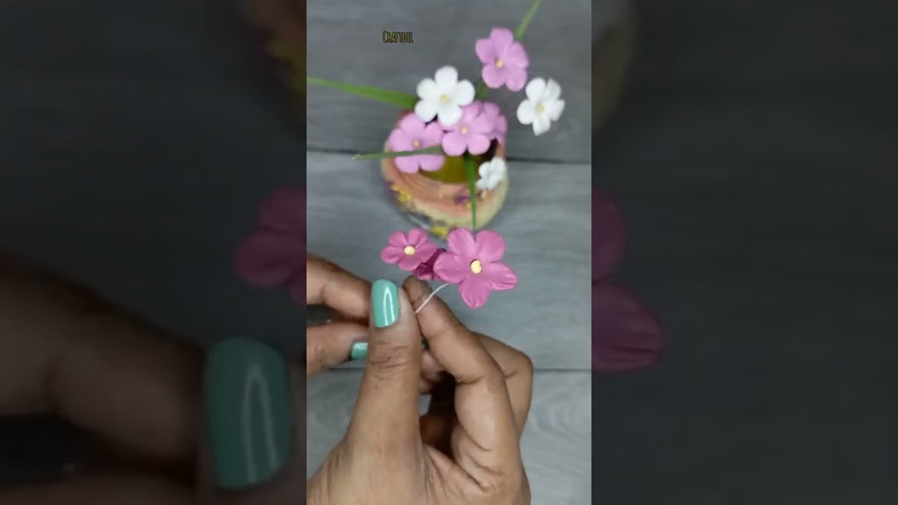 Clay flower making tutorial | how to make a flower with clay | air dry clay crafts #shorts