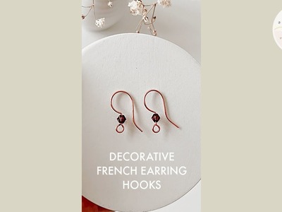 Copper Earring Hooks with Swarovski Crystal | Decorative French Ear Wire