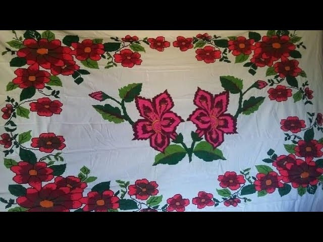 Cross stitch table cloth design.ason selai design.handembroidery.#crossstitch