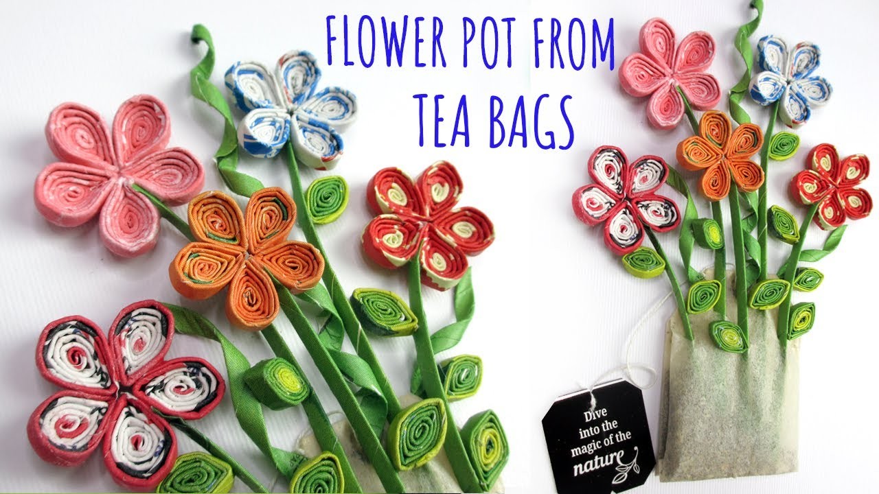 DIY Flower Pot From Tea Bag Wrappers | Recycle | Reuse of Waste Material