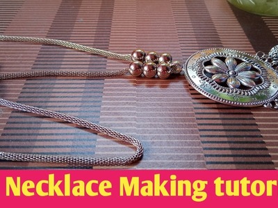 Diy Necklace making. Long Necklace making Tutorial. Long Neckpiece Making. Craft with Goutami