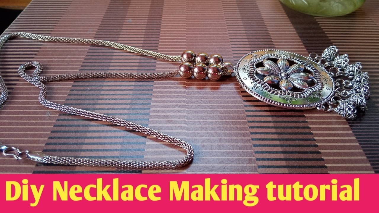 Diy Necklace making. Long Necklace making Tutorial. Long Neckpiece Making. Craft with Goutami