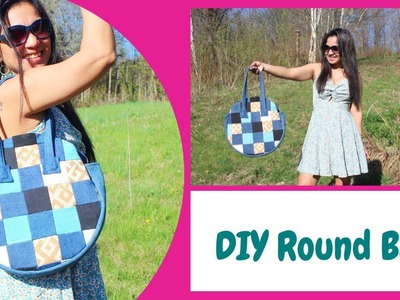 DIY Round Bag.Easy to Sew Circle Bag.Handmade Round Eco Bag.Round Tote Bag