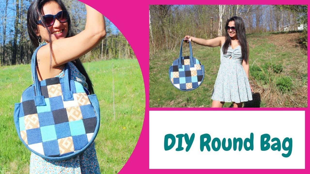 DIY Round Bag.Easy to Sew Circle Bag.Handmade Round Eco Bag.Round Tote Bag