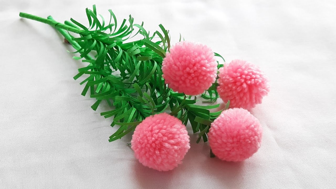 Easy woolen pom pom flower making ideas | home decor ideas |