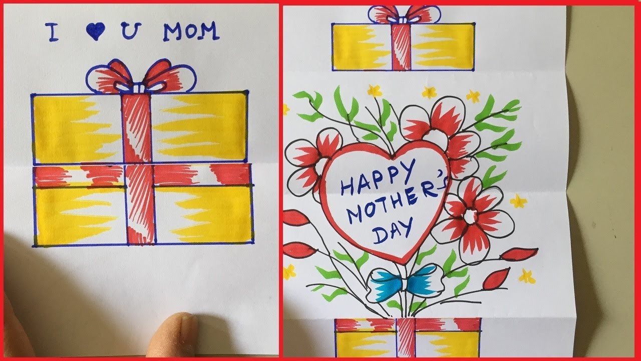 Folding surprise card for Mother's Day | Diy Easy greeting card ideas