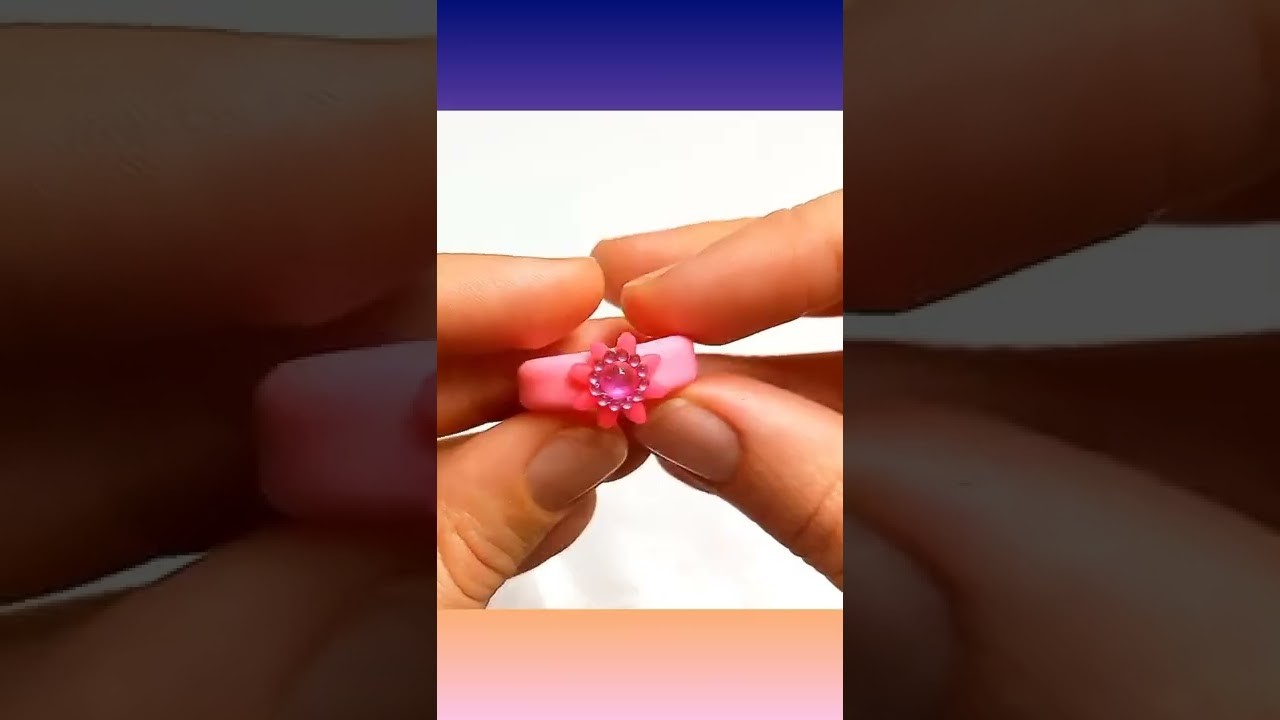 How to Make a Diamond???? Ring with Clay #shorts #viral #clay #diy #clayrings #diamonds