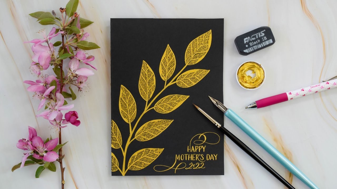 How to Make a "Filigree Leaves" DIY Mother's Day Card